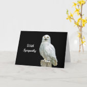 Owl White Log Foto Beileid Karte (Gelbe Blume)