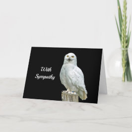 Owl White Log Foto Beileid Karte