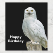 Owl White Log Foto Weinetikett (Einzelnes Label)