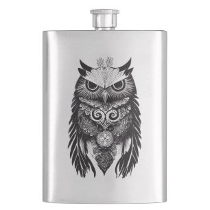 Owl Wild Animal Nature Illustration Art Flachmann