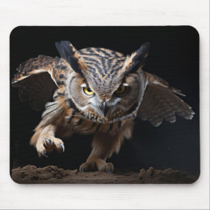 Owl Wild Animal Portrait Nature Beauty Mousepad