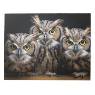 Owl Wild Animal Portrait Nature Beauty Notizblock