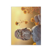 Owl Wild Bird Animal Tranquile Friedlich Notizblock (Rotiert)