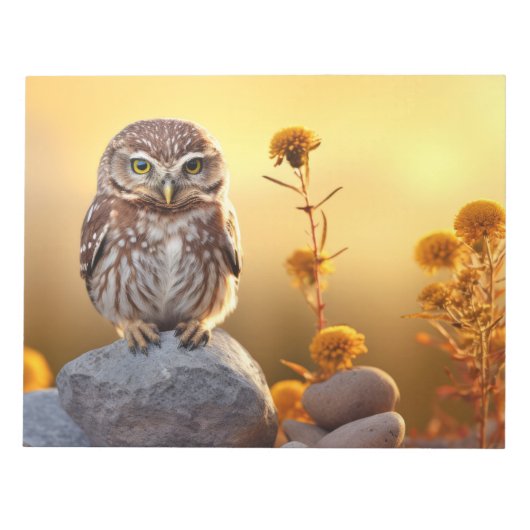 Owl Wild Bird Animal Tranquile Friedlich Notizblock (Vorderseite)
