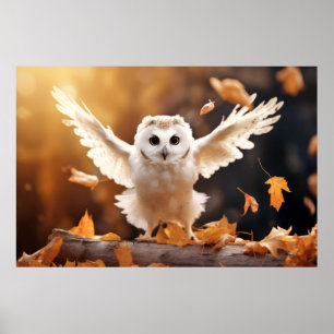 Owl Wild Bird Animal Tranquile Friedlich Poster
