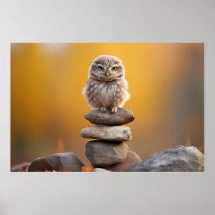 Owl Wild Bird Animal Tranquile Friedlich Poster