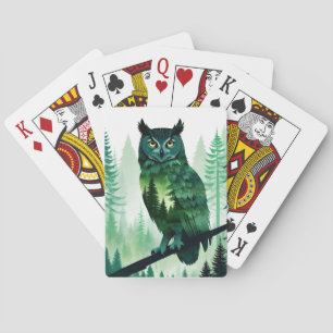 Owl Wildlife Animal Nature Forest Art Spielkarten