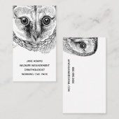 Owl Wildlife Beruf Visitenkarte (Vorne/Hinten)