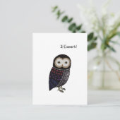 Owl Wildlife Illustration Niedlich Screening Hoot Postkarte (Stehend Vorderseite)