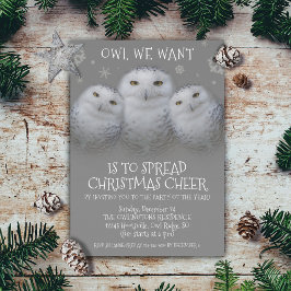 Owl Wir Wollte Weihnachts-Cheer Snowy Owls Einladung