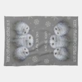 Owl Wir Wollte Weihnachts-Cheer Snowy Owls Geschirrtuch (Horizontal)