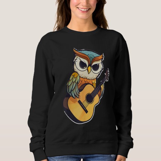 Owl with a guitar ,Owl Sweatshirt (Vorderseite)