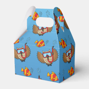Owl with Snorkel Mask and Tropical Fish Geschenkschachtel