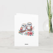 Owl Woodland Boho Rustic Country Thank You Wedding Dankeskarte (Rückseite)