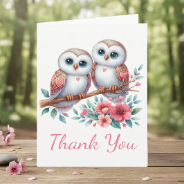 Owl Woodland Boho Rustic Country Thank You Wedding Dankeskarte