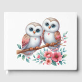 Owl Woodland Boho Rustic Country Wedding Gästebuch (Vorderseite)