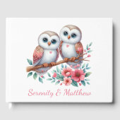 Owl Woodland Boho Rustic Country Wedding Gästebuch (Vorderseite)