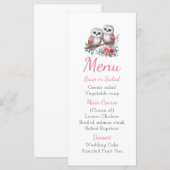 Owl Woodland Boho Rustic Country Wedding Menu Menükarte (Vorne/Hinten)