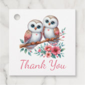 Owl Woodland Boho Rustic Country Wedding Thank You Geschenkanhänger (Vorderseite)