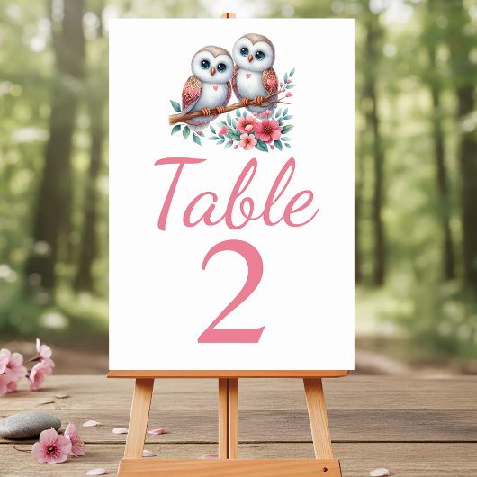 Owl Woodland Boho Rustic Country Wedding Tischnummer