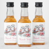 Owl Woodland Boho Rustic thank You Country Wedding Alkoholflaschenetikett (Flaschen)