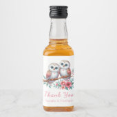 Owl Woodland Boho Rustic thank You Country Wedding Alkoholflaschenetikett (Vorderseite)