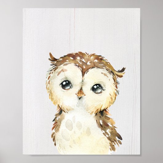 Owl Woodland Kinderzimmer Kunstdruckerei Poster (Vorne)