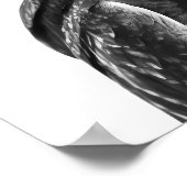 Owl Woodland Modernes Portrait Schwarz-weiß Poster (Ecke)