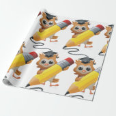 Owl Writing Geschenkpapier (Ungerollt)