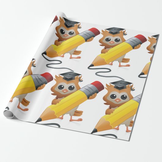 Owl Writing Geschenkpapier (Ungerollt)