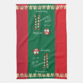 Owl wünscht dir ein frohes Weihnachtsfest Geschirrtuch (Vertikal)