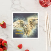 Owl Yellow Wings Spread Graphic Halloween Serviette (Beispiel)