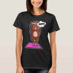 Owl Yoga Posen Sport Gymnastik Ohmmm Heartbea T-Shirt
