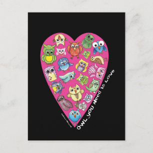 "Owl You Need is Liebe" Postkarte Nr. 3