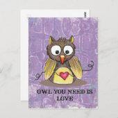 "Owl You Neust is Liebe" Schüssel Postkarte Nr. 2 (Vorne/Hinten)