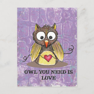 "Owl You Neust is Liebe" Schüssel Postkarte Nr. 2