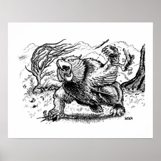 "Owlbear attack" - Illustration von Tracy Lesch Poster