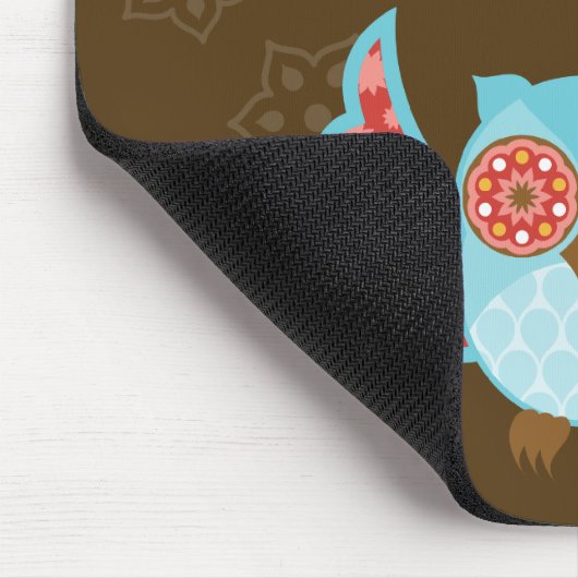 OwlBoheme blaues Mousepad (Ecke)