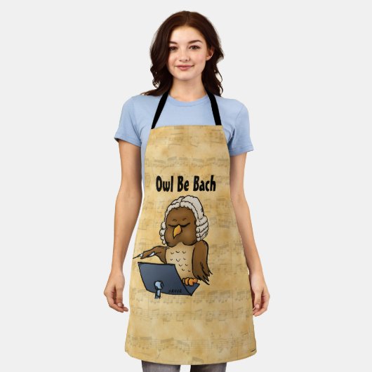 Owle Be Bunny Owl Cartoon Schürze (Getragen)