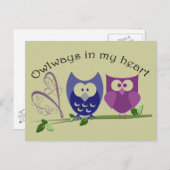 Owlen in meinem Herzen, niedliche Eule-Geschenke Postkarte (Vorne/Hinten)