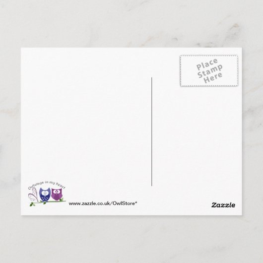 Owlen in meinem Herzen, niedliche Eule-Geschenke Postkarte (Rückseite)