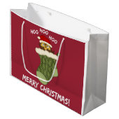 OwlHooHooChristmas Große Geschenktüte (Vorderseite Schrägansicht)