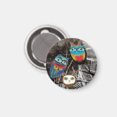 Owlies Owly Owls Magnet (Vorderseite/Rückseite)