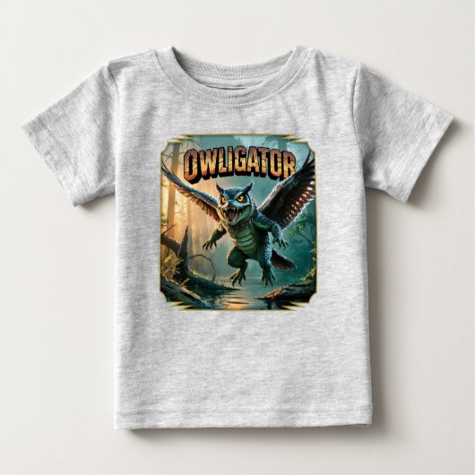 Owligator Illustration – Owl Alligator Funny Scary Baby T-shirt (Vorderseite)