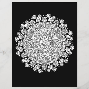 Owling auf der MondHalloween-Mandala-Farbseite