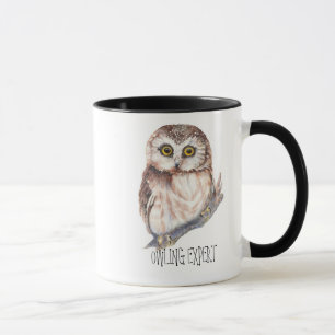 Owling Expert, Funny Little Owl Tasse