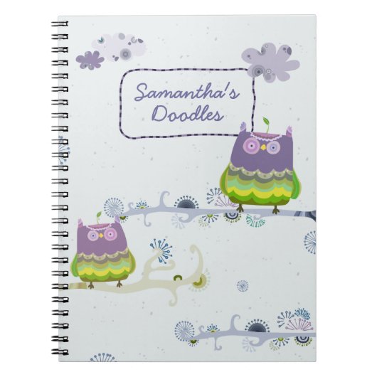 Owlish Doodles-Notebook Notizblock (Vorderseite)