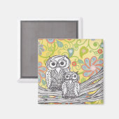 Owls 03 Kühlschrankmagnet (Vorderseite/Rückseite)