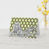 Owls 11 Card Karte (Gelbe Blume)