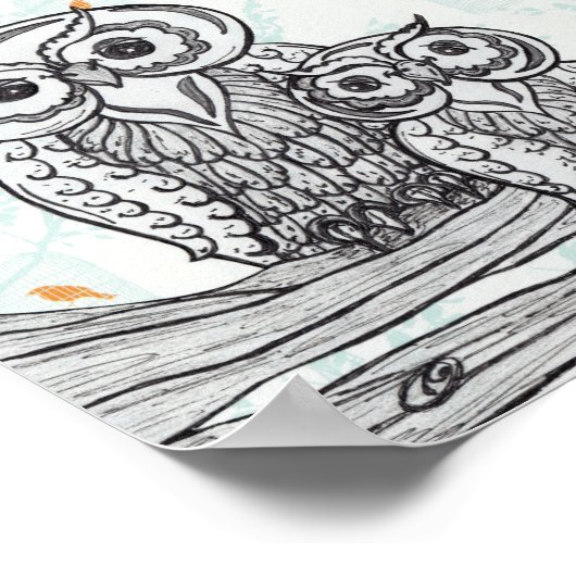 Owls 25 Print Poster (Ecke)
